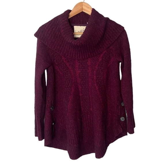 Anthropologie Angel Of The North Wool Boucle Knit Cowl Neck Tunic Sweater - Picture 1 of 10